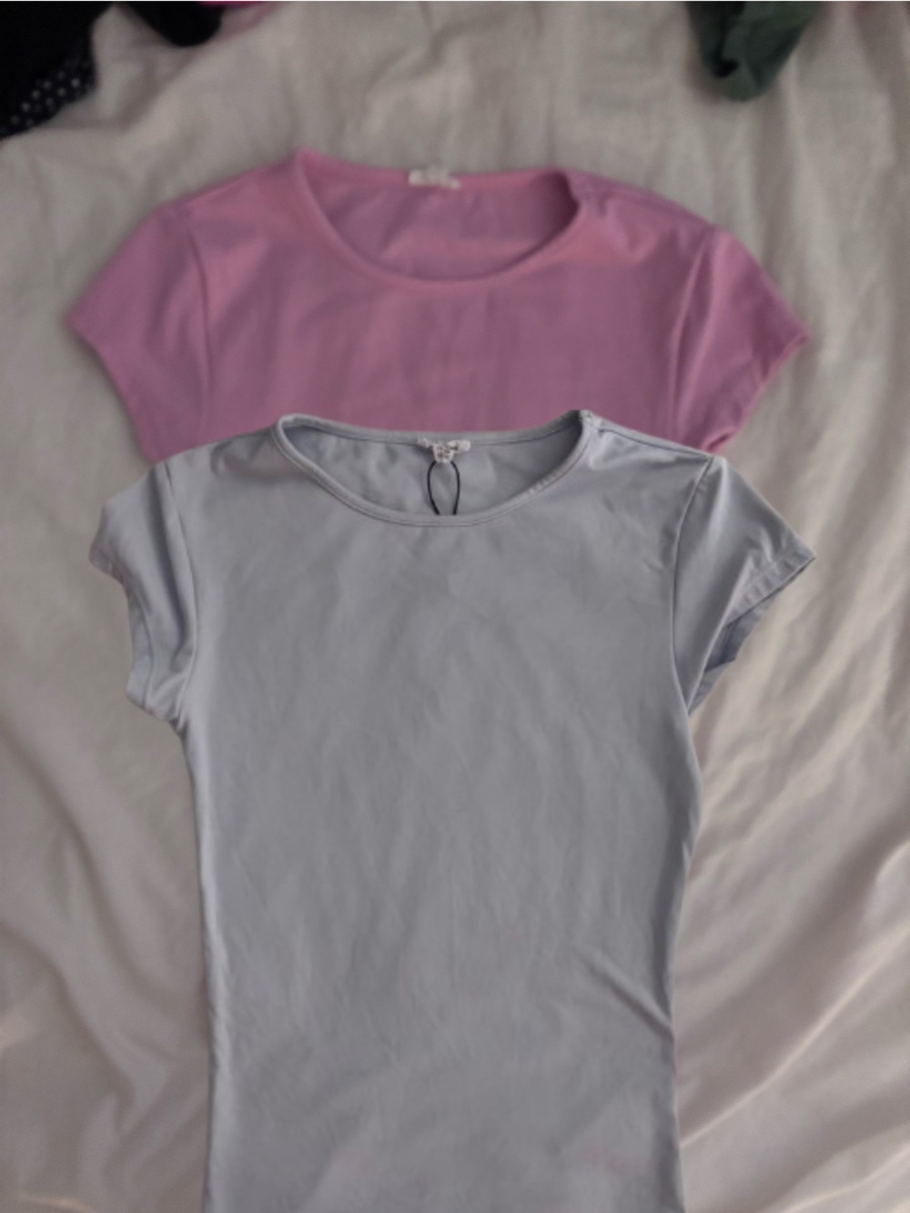BUNDLE Garage Sleek Scoop Short Sleeve Tees in Light Blue and Pink